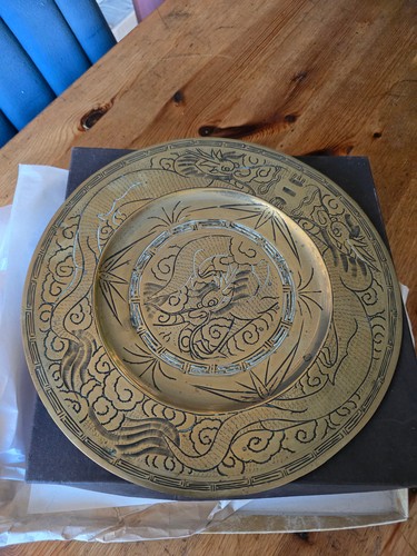 Vintage brass chinese engraved - vintage,