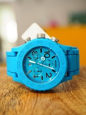 Nixon 42-20 Rubber Chrono Watch Sky Blue A309-917-00 NWT