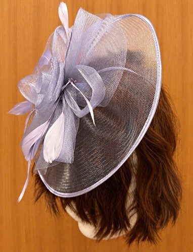 Women grey mesh - mesh, fascinator