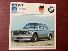 BMW 2002 Turbo,  1973-74, High Performance  Class, German Car  Card