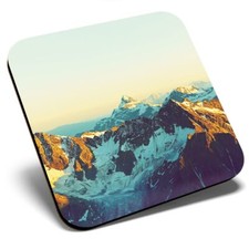 Square Single Coaster - Snowy Mountain Peak Alpine  #13003