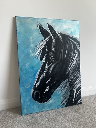 Original black horse - original, painting