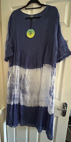 Tie dye navy and - tie, white