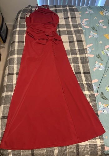 Lipsy red satin evening - red, long