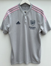 Arsenal 2022/23 Football Polo Shirt Adidas Grey Short Sleeve Mens Medium M