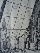 1942 Original Print WW2 ARTIST & BLACK-OUT REGULATIONS - BLIMP BARRAGE BALLOON