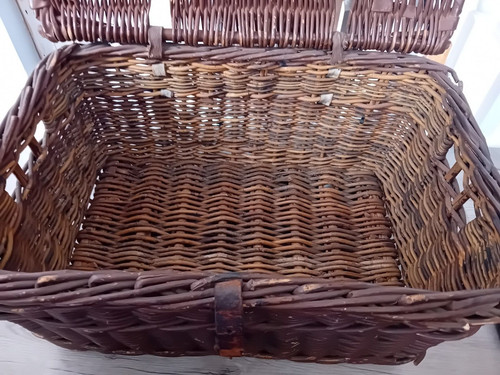 Vintage wicker laundry basket - laundry,