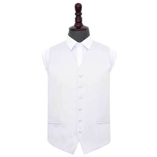 White mens waistcoat satin - waistcoat,