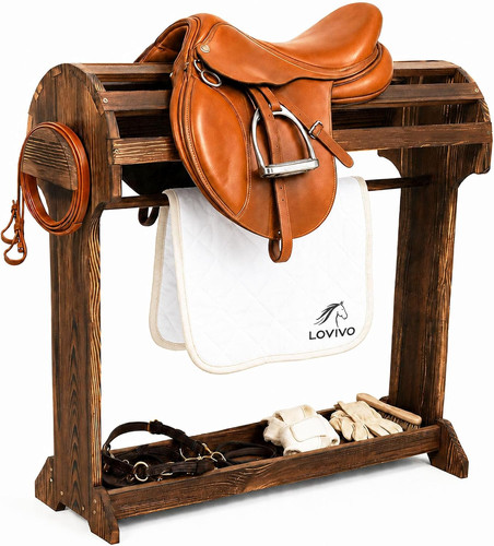 Large wood saddle rack - large,