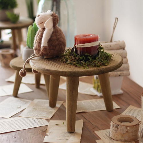 Small wooden stool decor - wooden,