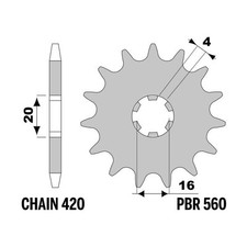 Sprocket PBR Z13 teeth step