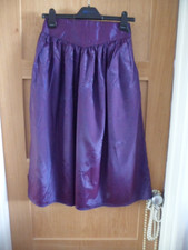 UNWORN THAI SILK2 TONE PURPLE ELASTIC BACK 1 SIZE 10-14 SKIRT 30L