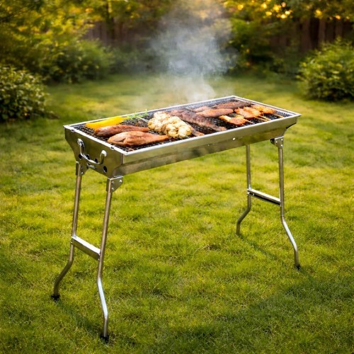 Folding charcoal bbq grill - bbq,