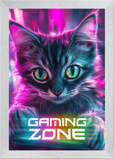Gamer Cat - Gaming zone Framed