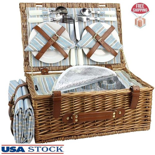 Wicker picnic basket - basket, 4