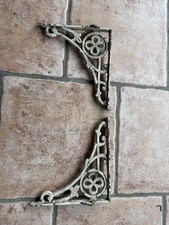 Pair of Vintage Cast Iron Shelf Cistern Brackets 8 3/4" x 8"