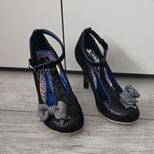 Irregular Choice Bloxy Black & Grey T Bar Shoes Size 6 (39)