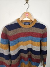 Joseph Turner Shetland Wool Jumper Men's Small/Medium Multi Stripe Slim Fit 