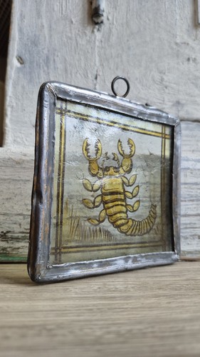 Antique stained glass - antique, panel