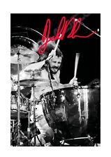 John Bonham 3 drums A4 mounted repro signed picture poster Choice of frame.