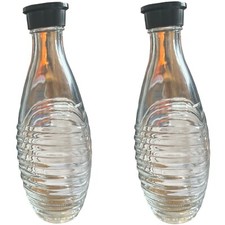Table Water Bottle 1 Litre - Clip Top Glass Bottle Ideal for Cordials x 2