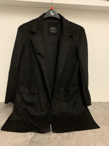 Bershka black faux suede - black,