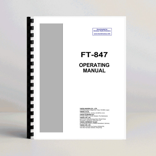 Yaesu 847 operating manual - yaesu,