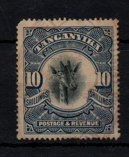 Tanganyika 1922 dp blue - 10/-,
