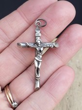 Vintage Sterling Silver Crucifix Pendant. 925. Cross. Jesus