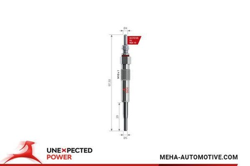 Glow plug 24mm length - glow, 20mm