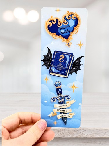Shadow dragon bookmark blue - dragon,