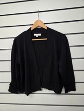 M&S LADIES BLACK BUTTON SLEEVE