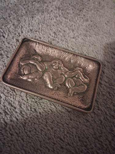 Vintage solid brass three wise - vintage,
