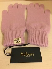AUTHENTIC MULBERRY KNITTED LONG LILAC BLOSSOM CASHMERE LAMBSWOOL GLOVES BNWT