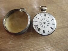LONG CASTLE MAKER W.NORTHWOOD  SILVER FUSEE VERGE PAIR CASED POCKET WATCH C1866