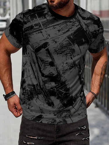 Men blue black marble shirt - blue,