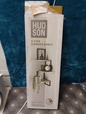 Hudson Concrete Effect Floating Corner Shelf Shelving Display Storage Rack Units