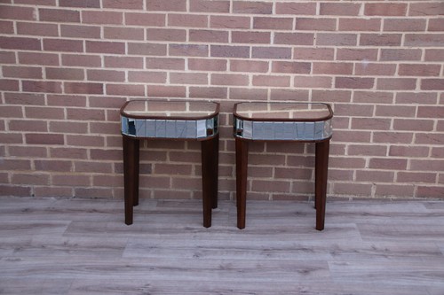 Pair mirrored bedside - pair,