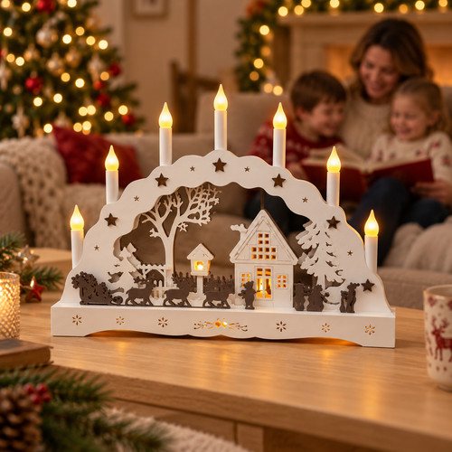 Christmas wooden candle bridge - christmas,