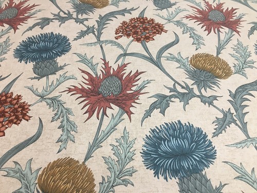 Thistle soft teal terracotta - soft, teal/terracotta