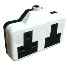 13 Amp 2 Gang Rubber Socket 13A Heavy Duty Mains Electrical