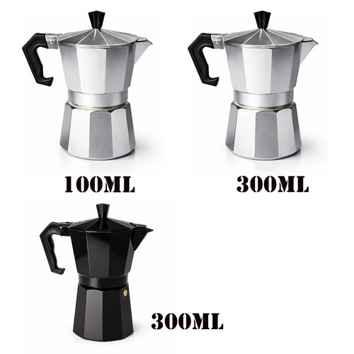 Aluminium moka pot - moka, 100ml/300ml
