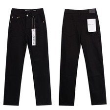 Black Purple Brand Designer Men Jeans Simple Solid Slim Fit Jeans