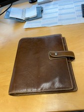 Filofax Malden A5 Leather Personal Organiser Ochre Brown Tan Planner. Near Mint.