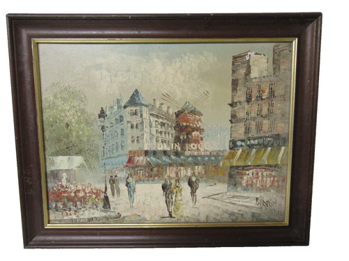 Parisian scene oil painting - parisian,