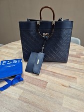Bessie Navy Handbag  With Shoulder Strap.  New Without Tags
