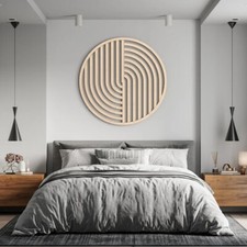 Geometric Round Wooden Wall