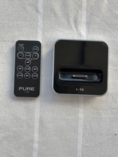 Pure i-10 powered iPod dock with remote control and set of iPod adapters.