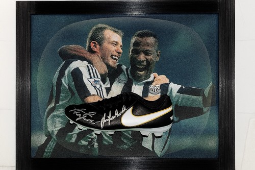 Signed framed alan - shearer, and