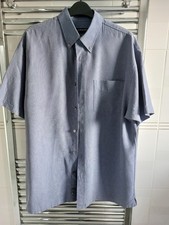 Mens Armando Soft Touch Blue Checked Short Sleeved Shirt Size M